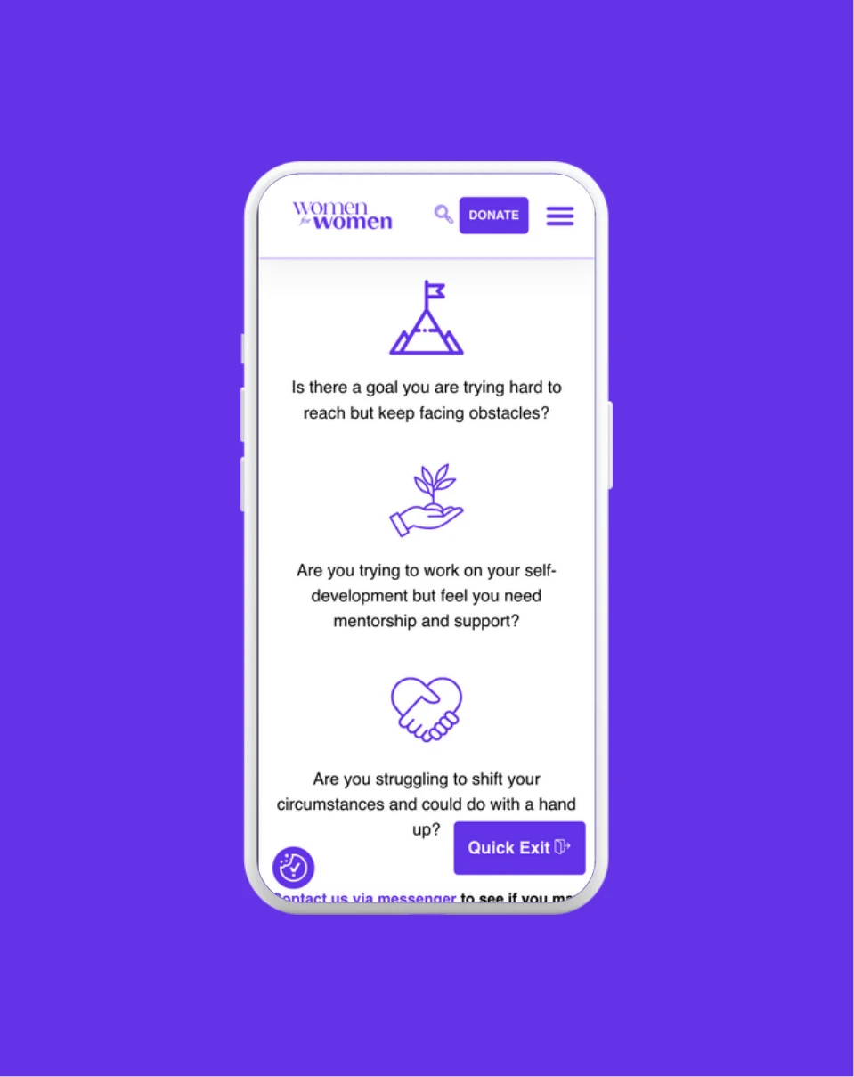 Women for Women Website