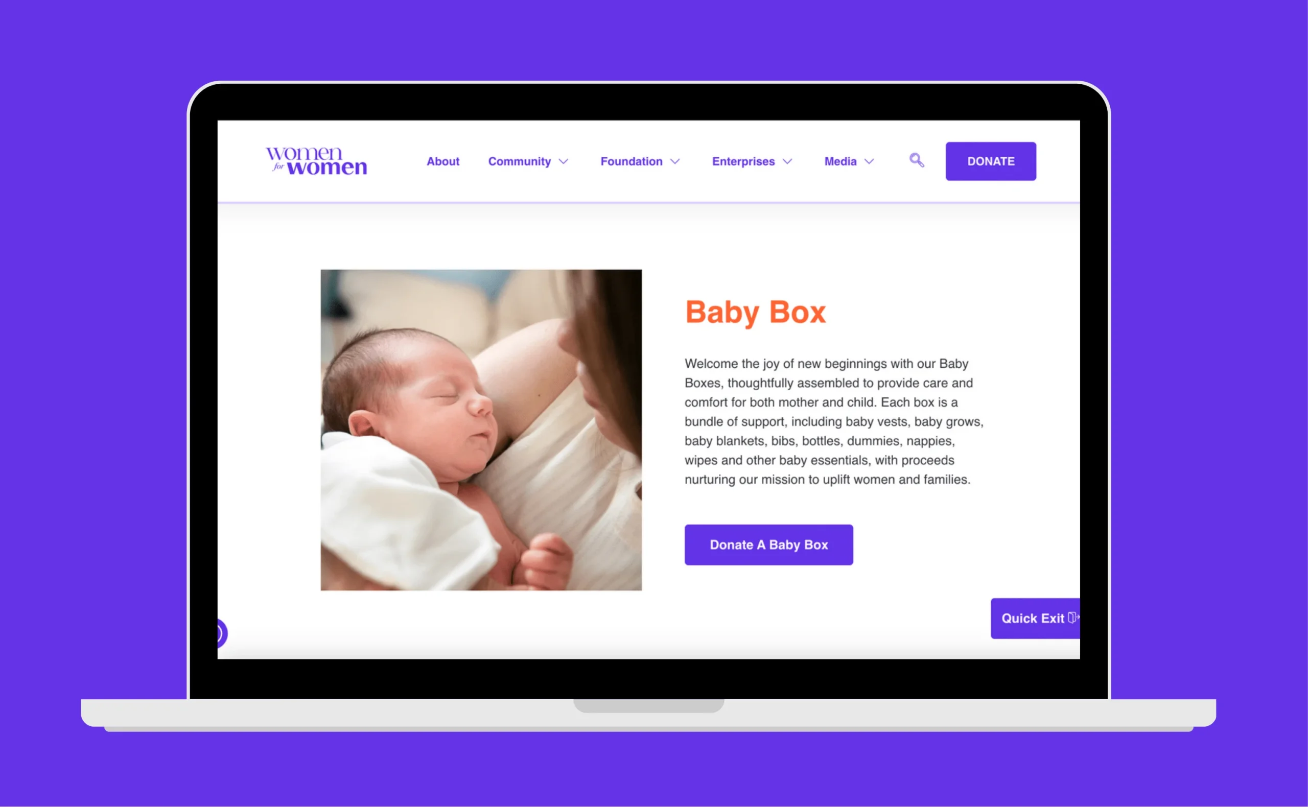 Women for Women Website